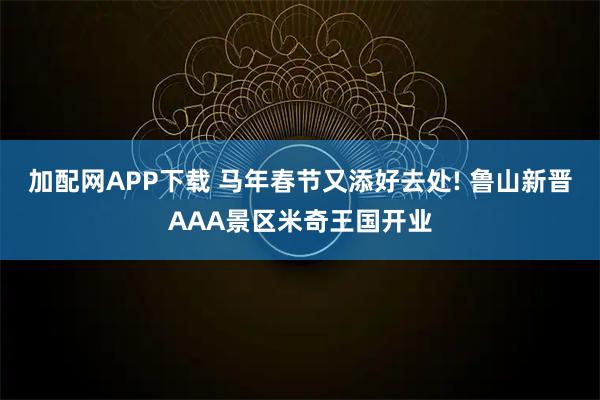 加配网APP下载 马年春节又添好去处! 鲁山新晋AAA景区米奇王国开业